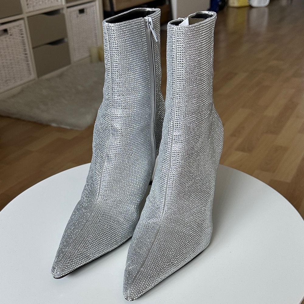 ZARA Silver Ankle Boots